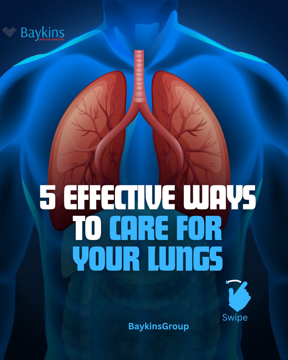 5 EFFECTIVE WAYS TO CARE FOR YOU LUNGS ( A THREAD 🧵)

#Baykins #Baykinsgroup #Baykinspharmacy #lungs #lungshealth #Healthylungs #lungsawareness
Bella Lagos #GenZBaddie C of O Ebuka Obi Thierry Henry Twice as Tall  #worldlungcancerawarenessmonth #Fightlungcancer #lungcancer
