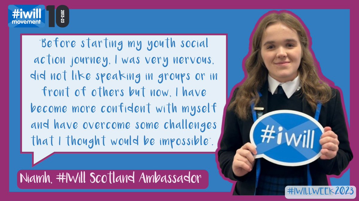 👋@nniamhmackenzie with a poignant statement about her previous struggles and how her youth social action helped overcome barriers!💙 Join Niamh, get involved in the #IWill movement and see how it can have a positive impact on your own journey bit.ly/3QB90e8