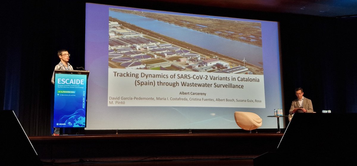 Albert Bosch (@boschub) on Twitter photo Albert Carcereny from the <a href="/VirusentUB/">Virologia UB</a> lab discussing the usefulness of WBE for #SARSCoV2 variant tracking at #escaide2023 Albert Carcereny from the <a href="/VirusentUB/">Virologia UB</a> lab discussing the usefulness of WBE for #SARSCoV2 variant tracking at #escaide2023