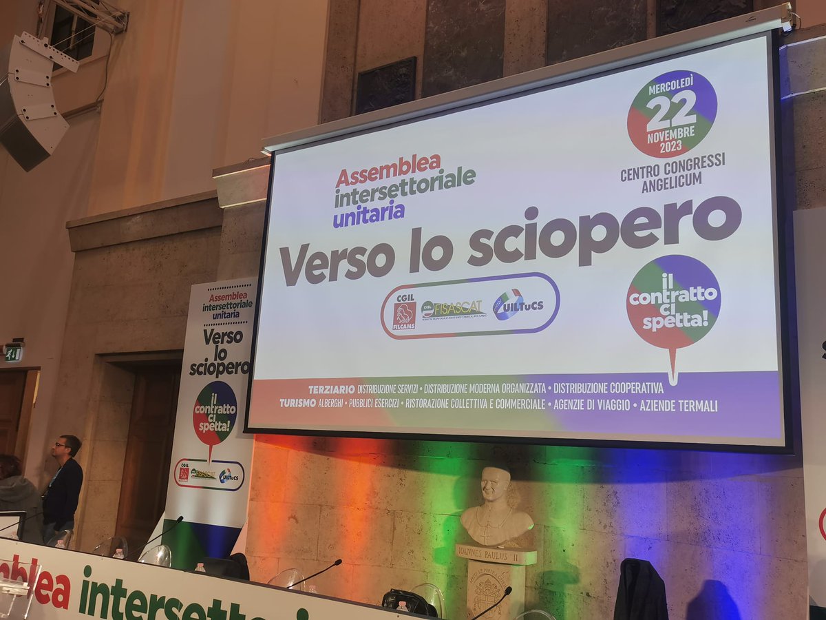 📢 C'è anche una delegazione della #Basilicata, guidata dalla SG Emanuela Sardone, all'assemblea intersettoriale di Filcams, <a href="/FisascatCisl75/">Fisascat Cisl</a> e Uiltucs a Roma per sollecitare il rinnovo dei contratti scaduti del terziario e del turismo.
🎦 shorturl.at/imwRX