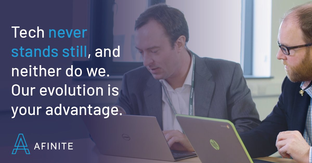 AfiniteIT's tweet photo. Technology never stands still, and neither do we. Our evolution is your advantage. Find out more about our expert IT services at: https://t.co/hOuXW33Te1

#itservices #digitaltransformation #yorkshire https://t.co/IIhbGfwobn