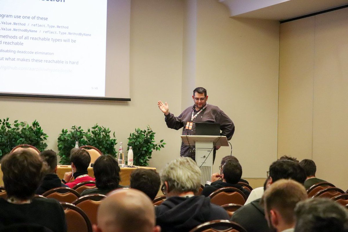 golab_conf's tweet image. A huge thank you to Alessandro Arzilli for a very insightful talk on &apos;Getting the most out of dead code elimination&apos; at GoLab yesterday! 🙌 🧑‍💻
#GoLab2023 #TechTalk #GoLang @fakeAle