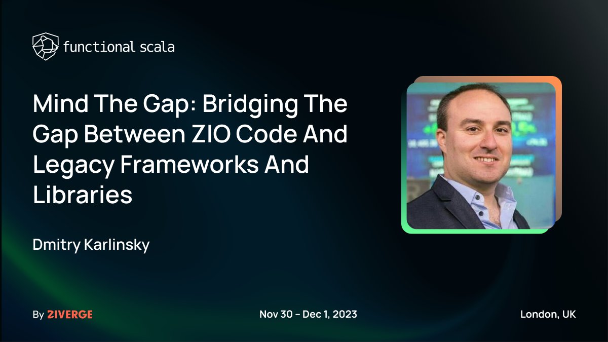 Integrating <a href="/zioscala/">zio</a> into your existing #Scala/Java projects? 🤔 <a href="/dkarlinsky/">Dmitry Karlinsky</a> will share strategies for utilizing #ZIO tools to interact with non-ZIO code and look into bridging more subtle gaps like error handling and thread/fiber context propagation at #FunctionalScala2023. 🔥