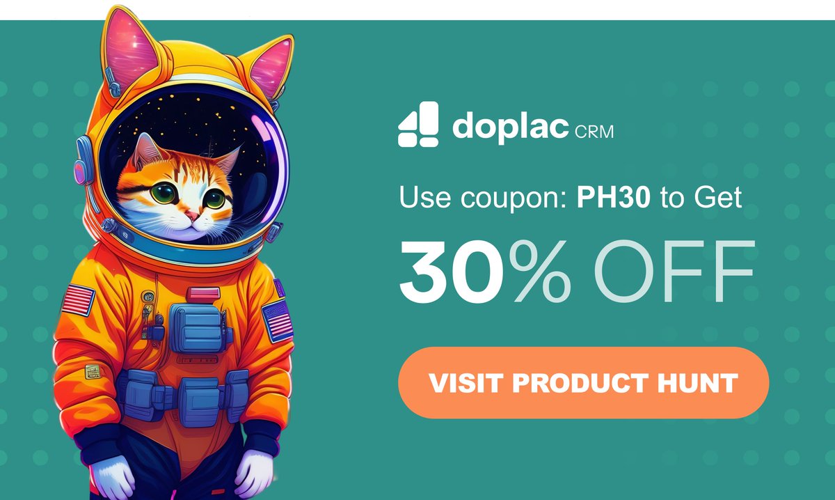 uihut_tanvir's tweet photo. Hello, Everyone  

Today we launched Doplac CRM - Email Marketing tool on Product Hunt. 
Use coupon: PH30 to get an additional 30% Discount ( Valid Next 7 Days)

https://t.co/ck6QnbWPW3

#doplaccrm #BlackFriday2023 https://t.co/QOa60OxRz0