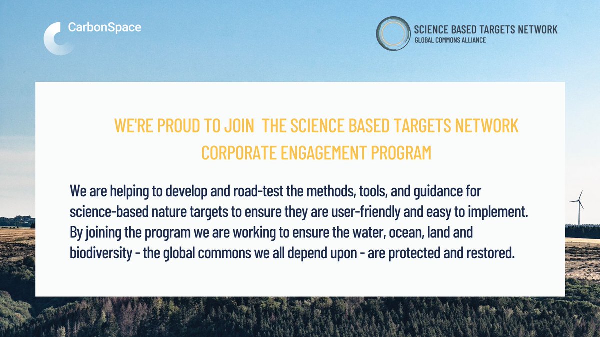 We have joined the @SBT_network Corporate Engagement Program because nature is reaching a point of no return. As a member we're leading on the development of tools and guidance for setting vital #ScienceBasedTargets #ForNature. Find out more: buff.ly/3jUMVsl
