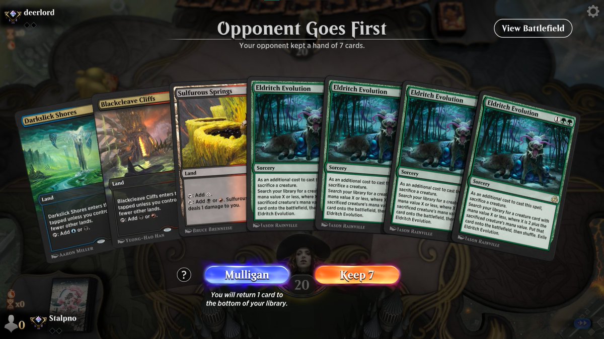 stalpno's tweet photo. Keep or Mull?  #mtga #mtglci https://t.co/HpPwDcGKER