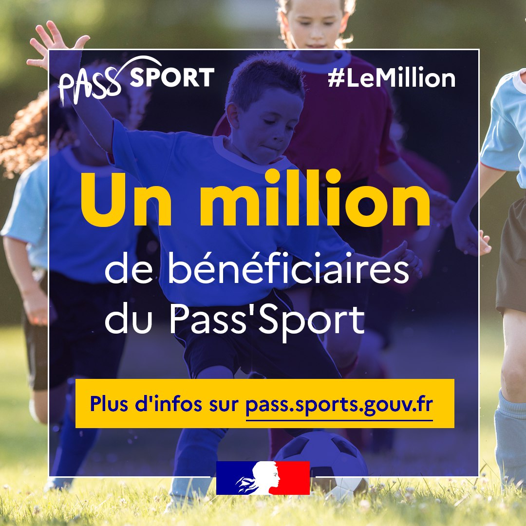 AOC1978's tweet image. Un million d'enfants et de jeunes adultes bénéficiaires du #PassSport !

Le millionième heureux bénéficiaire se prénomme Mathys ; il est inscrit au Jeunesse Sportive Gauloise club, à La Réunion 🙌⚽️

Pour rappel, le Pass'Sport est une allocation de 50€ par enfant/jeune adulte