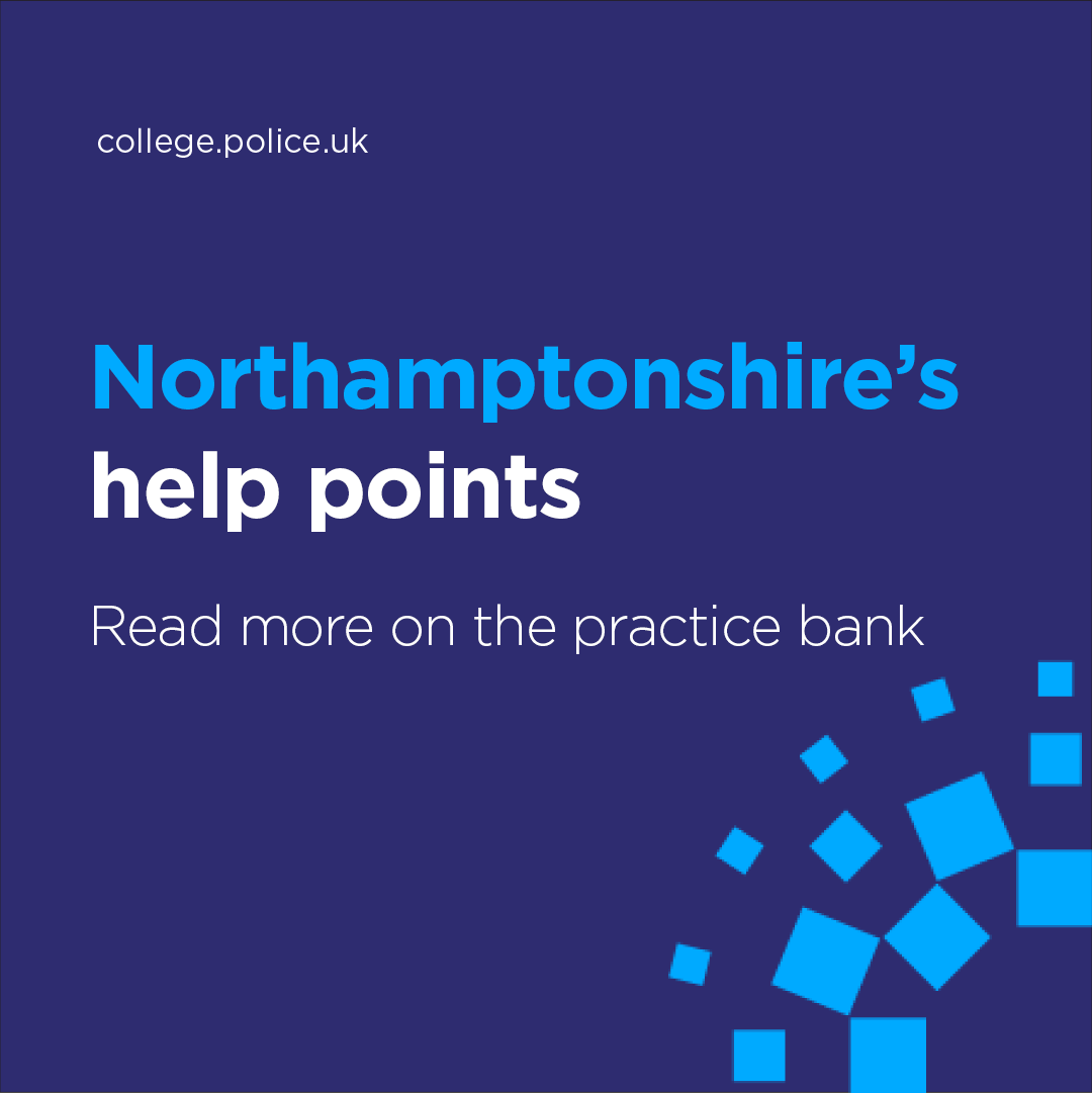 CollegeofPolice's tweet image. We've added @NorthantsPolice and @NorthantsOPFCC's work to increase public safety and reduce street crime by installing refuge points to the #PracticeBank.

🆘 If someone feels in danger they can receive immediate help from a local control room. Read more: college.police.uk/support-forces…