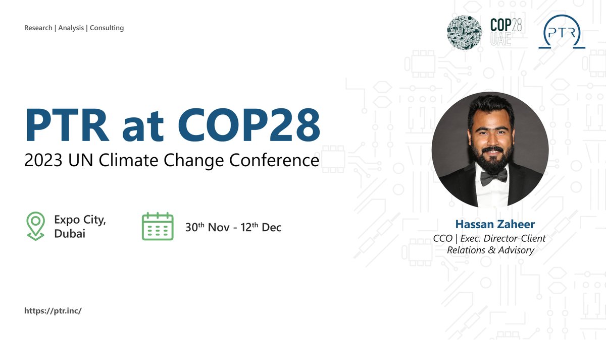 Join #PTR as we delve into the highly anticipated Conference of Parties, COP28 UAE, a pivotal moment for global climate action from 30th November to 12th December. Our Chief Commerical Officer, Hassan Zaheer, will be actively participating at COP28.
#COP28 #ClimateAction