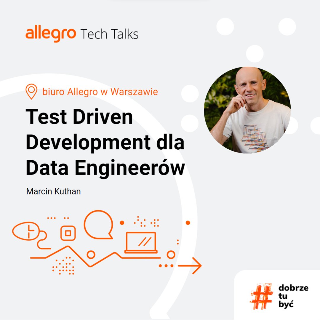allegrotech's tweet image. Join us during the 39 #AllegroTechTalk #meetup to see a fascinating presentation on the world of Test Driven Development (TDD) in #BigData by Marcin Kuthan (Manager, Engineering at #AllegroTech) ➡ app.evenea.pl/event/allegro-…
#goodtobehere