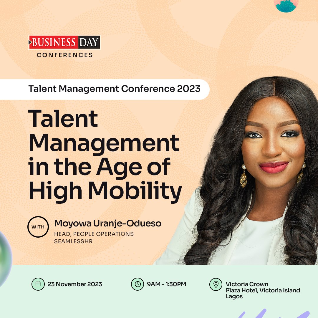 We are thrilled to announce that our Head of People Operations, Moyowa Uranje-Odueso, will lead discussions at the Business Day Talent Management Conference! 

From cultivating a culture of continuous growth, Moyowa will unravel strategies to attract and nurture top talent.