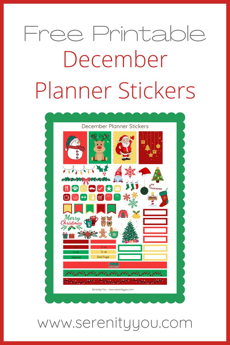 Get your Free Printable December Planner Stickers go.shr.lc/49QAjKj 

#Freebie #plannerstickers #journaling #printable #Christmas #Santa