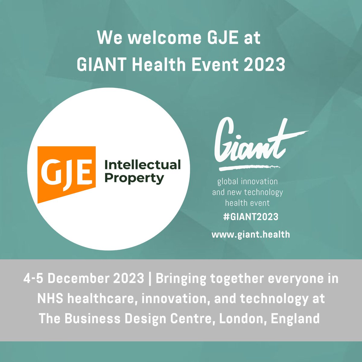 GIANT Health announces our sponsor &amp; exhibitor <a href="/GJE_llp/">Gill Jennings & Every</a> at #GIANT2023 on 4-5 Dec.
Gill Jennings &amp; Every LLP is a leading firm of European Patent and Trade Mark Attorneys.
Register now and join UK's leading community of #healthcare innovators:
🎫giant.health/tickets
#healthtech