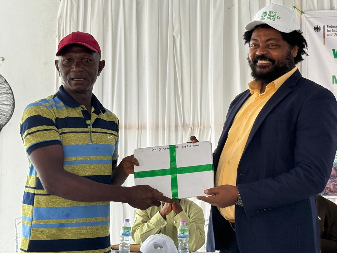 First National Waste Management Conference organised by WHH in Bo City. Happy to present Best Performing SME on Waste Management & Recycling to Soba One Pot business. Award received by Manager Alfred Muana. @Welthungerhilfe