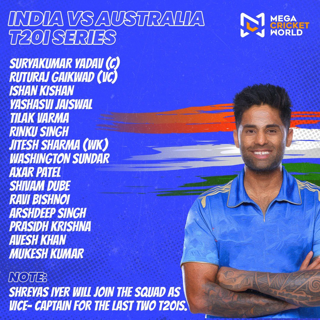 Team India’s squad for the India Vs Australia T20 Series 🙌🏻

#INDvAUS #INDvsAUS #INDIAvsAUSTRALIA #indiansquad #indiacricketteam #teamindia