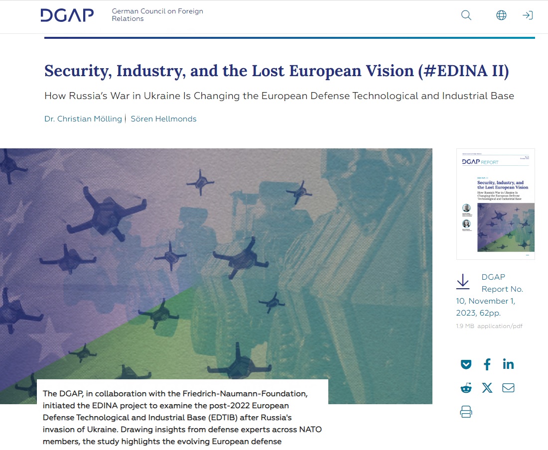 A very good & comprehensive overview of developments & outlook for defence industry in #NATO countries from #Turkey to #UK & across #EU members. Glad to have contributed on #Italy to the @dgapev @Ce_Moll led study: dgap.org/en/research/pu… @ckasapoglu1 @DanielFiott @AresGroup_EU