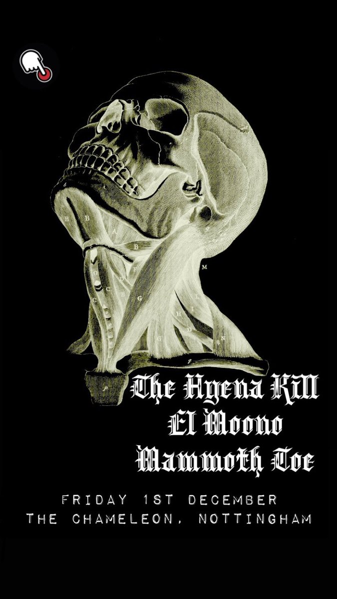Next week our pals in <a href="/TheHyenaKill/">The Hyena Kill</a> and <a href="/elmoono4/">EL MOONO</a> return to The Chameleon in Nottingham - don’t miss them 🤘🤘🤘