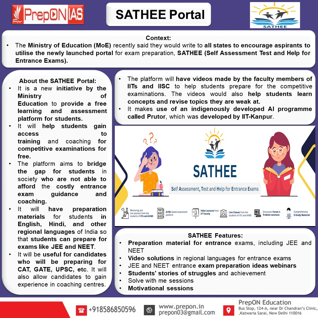 SATHEE Portal
#satheeportal #ministryofeducation #sathee #onlineeducation #iitkanpur  #iitjee #IITJEEPreparation #NEET  #neetexam #neetaspirants #cat #gateexam #gate #UPSC  #upscprelims #UPSCPrelims2024  #upscexam #UPSC2024  #upscaspirants  #currentaffairs2023 #DailyNews