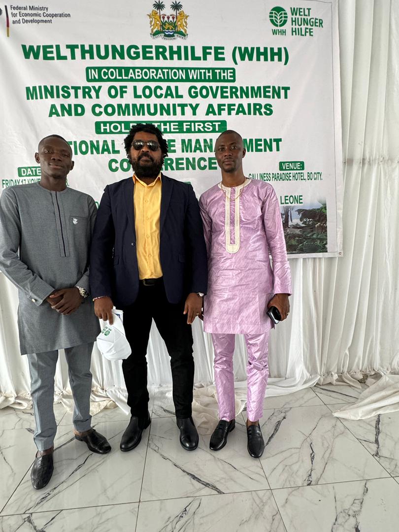 First National Waste Management Conference organised by WHH in Bo City. Happy to meet with 2 dynamic young local government officials: Komba Sam, Mayor of Koidu City (r); & Lawrence Teteh Kargbo, Chairman Koindadugu District Council (l). @Welthungerhilfe