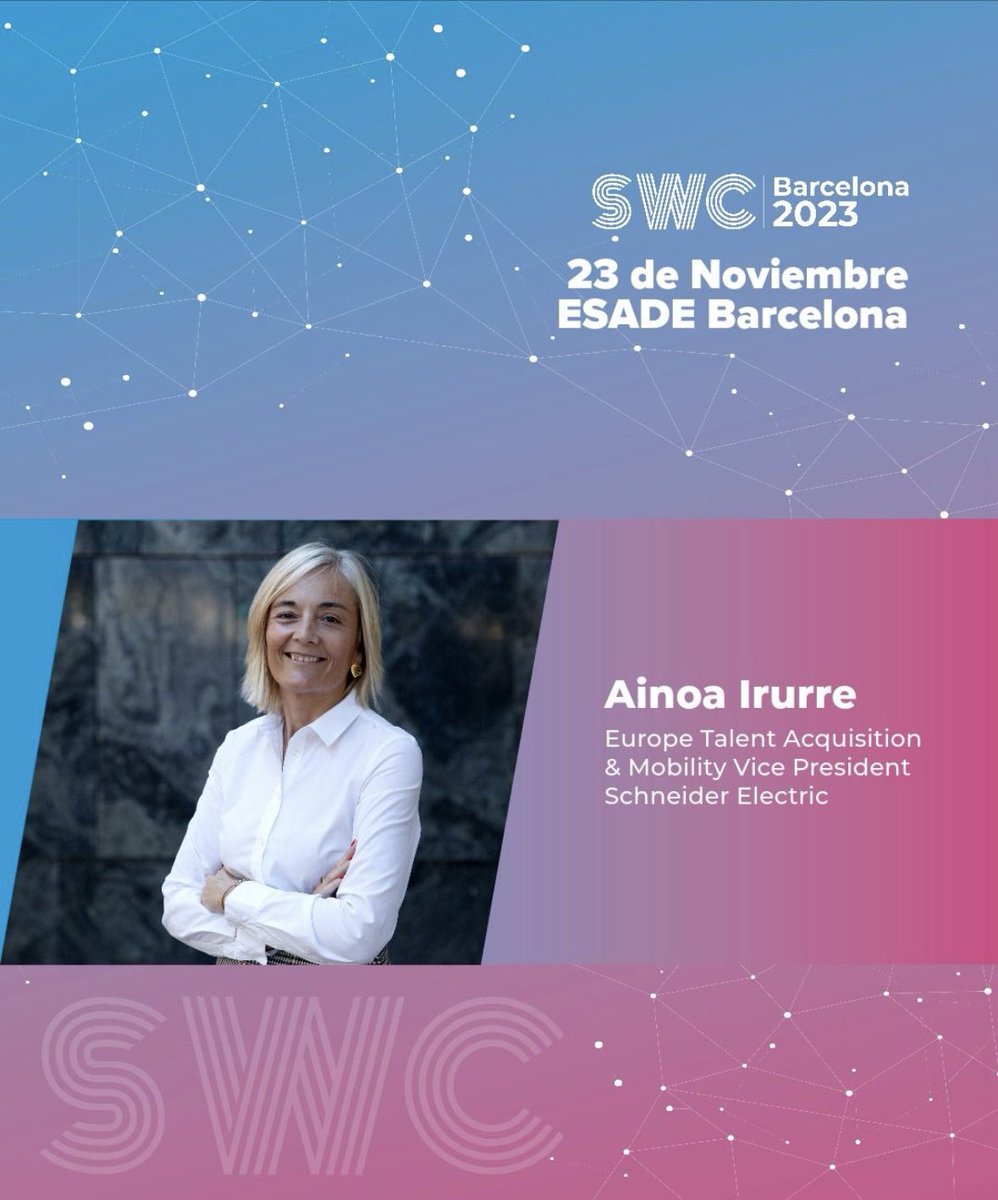 StemwomenEurope's tweet photo. ⭐️ 📣 Ainoa Irurre Pérez, Europe Talent Adquisition & Mobility Vice President de @SchneiderES
📣 STEM WOMEN CONGRESS 2023
📍EsadeCampus Barcelona Pedralbes
📅 23 de Noviembre
🖊️ https://t.co/ybKNXYmsW1
#SWC2023 #TeamWork #STEM #MujeresSTEM #HombresSTEM #ProfesionesSTEM https://t.co/PKX7rJVGgc