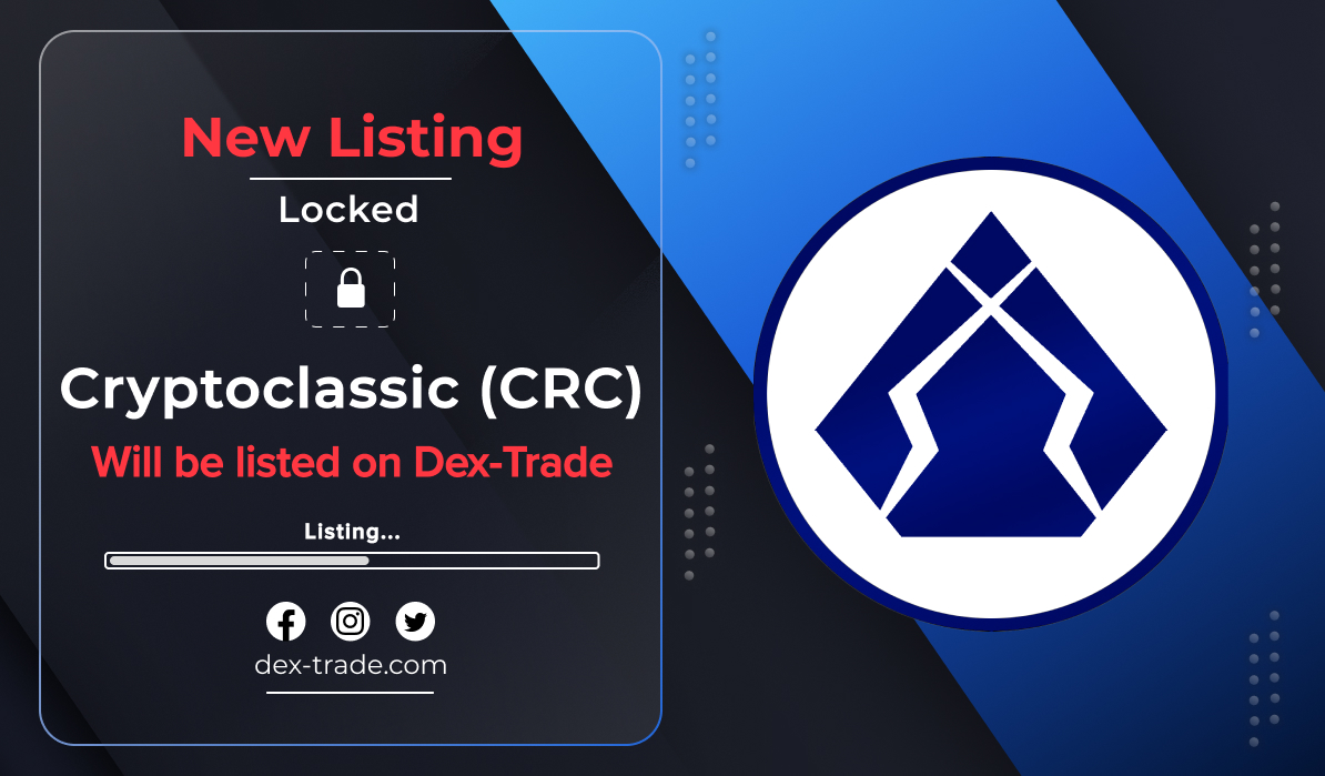 Cryptoclassic (CRC) WILL BE LISTED ON DEX-TRADE 
dex-trade.com/news/crc-will-…
We're excited to announce that a new coin, Cryptoclassic (CRC), will soon be listed on Dex-Trade Exchange! This new coin will be available for trading on our platform in the coming days, and we can't wait