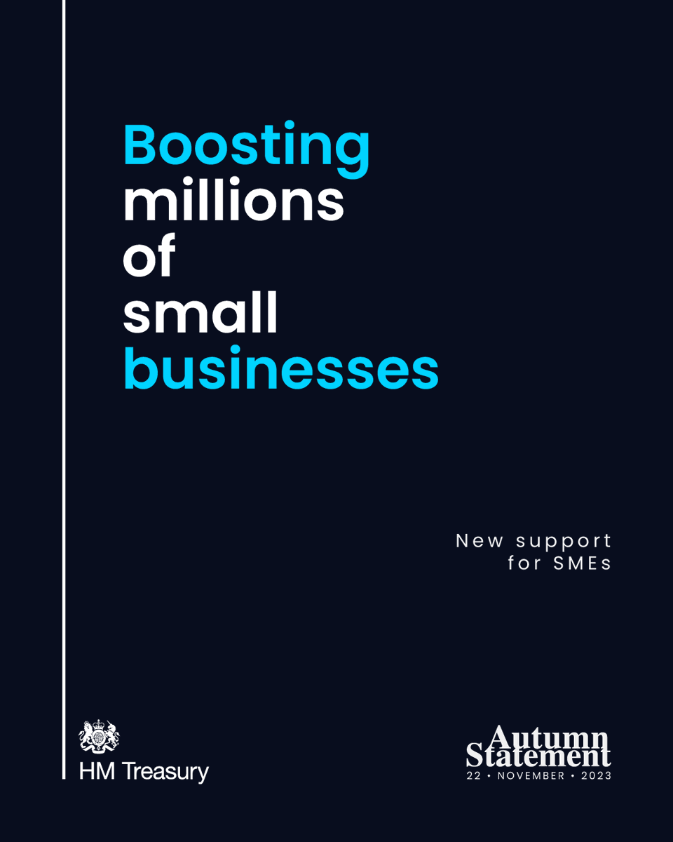 SMEs support 16.7m jobs &amp; provide billions in tax revenue.

We're supporting SMEs by:

✅Taking action to ensure more are paid their invoices on time

✅ Expanding the Made Smarter Adoption programme

✅ Strengthening support to access export markets