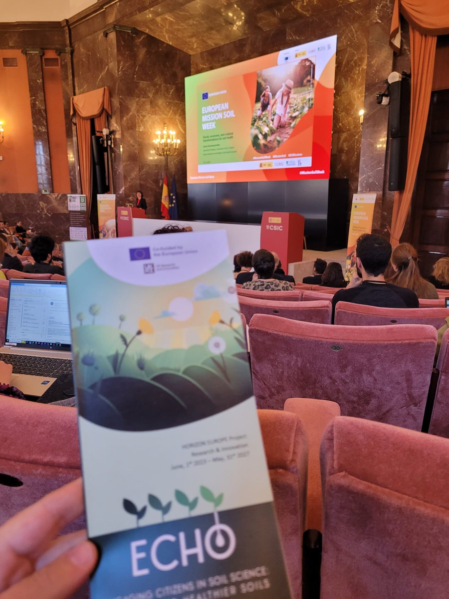 Meet @unibz_news  and #ECHO at the 🇪🇺#MissionSoilWeek in Madrid #missionsoil #soilhealth #citizenscience 🌱 
Programme and streaming 👇europeanmissionsoilweek2023.com/en/fullprogram…?