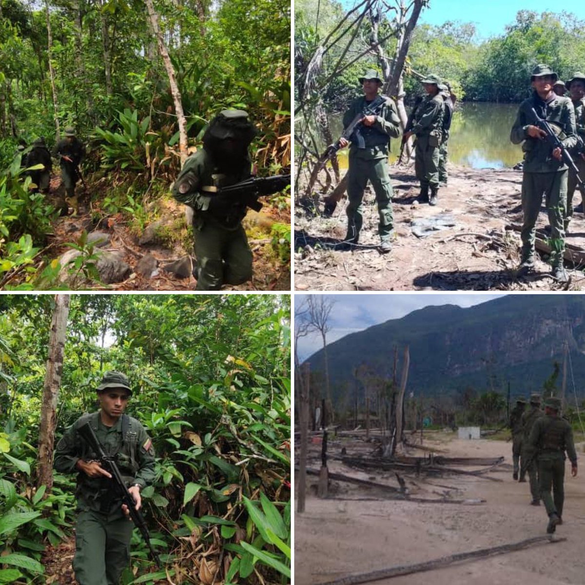#FANB se encuentra desplegada en el estado Amazonas y estado Bolívar, en misiones de seguridad y defensa barriendo el territorio nacional de grupos transnacionales generadores de violencia y destructores de la naturaleza. Venezuela es territorio de Paz ! #MiTierraNoSeNegocia