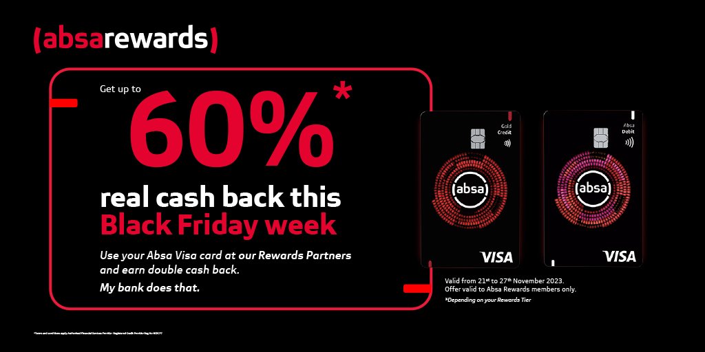 MikeyPhilander5's tweet photo. #AbsaBlackFridayRewards
Let's get rewarded 🎉😅🎉🎉 https://t.co/30VVOV0SVA