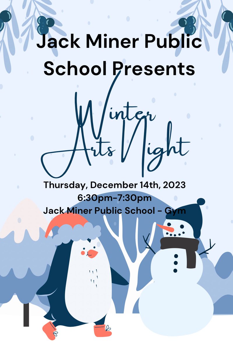 MsNeote's tweet photo. Our Winter Concerts are being finalized for next month! Can’t wait to show the Jack Miner community what we’ve been working on! Come join us for a night of music, art and dance! @jackminer_ps https://t.co/T45HeZBR4w