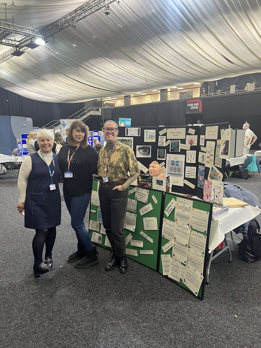Jules_Poxton's tweet image. Hoping to recruit the next generation of health care professionals at the Barnsley metrodome careers event 22.11.23, @Shanirob, Rebecca Simpson, @Julespoxton  talking mental health careers, #wecareintothefuture #swyft @allofusinmind