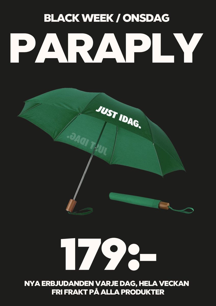 hhandboll's tweet photo. ☔️ Fynda perfekta julklappen till de du tycker om redan nu! Dagens Black week-produkt är vårt paraply. Låt regnet forza ner!
https://t.co/bcRn8odfZ1
#Paraply #Regn #Forza #Hammarby #Södermalm #Grönvit #Julklapp #BlackFriday #Blackweek #Fynda #Letitrain https://t.co/lVHbZyIQ6z