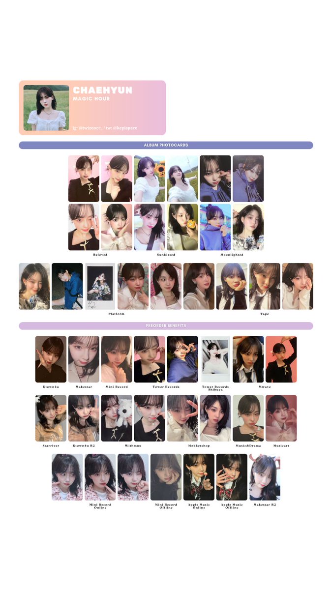 Kep1er ➝ Magic Hour photocard template / wishlist chaehyun dayeon