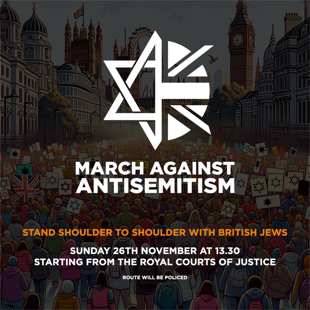 With anti Semitism levels and Jew hate at an  all-time high in the United Kingdom. Please show your solidarity with the small Jewish community of this country by attending this peaceful  moment - thank you Shalom/ Salaam/Namaste
