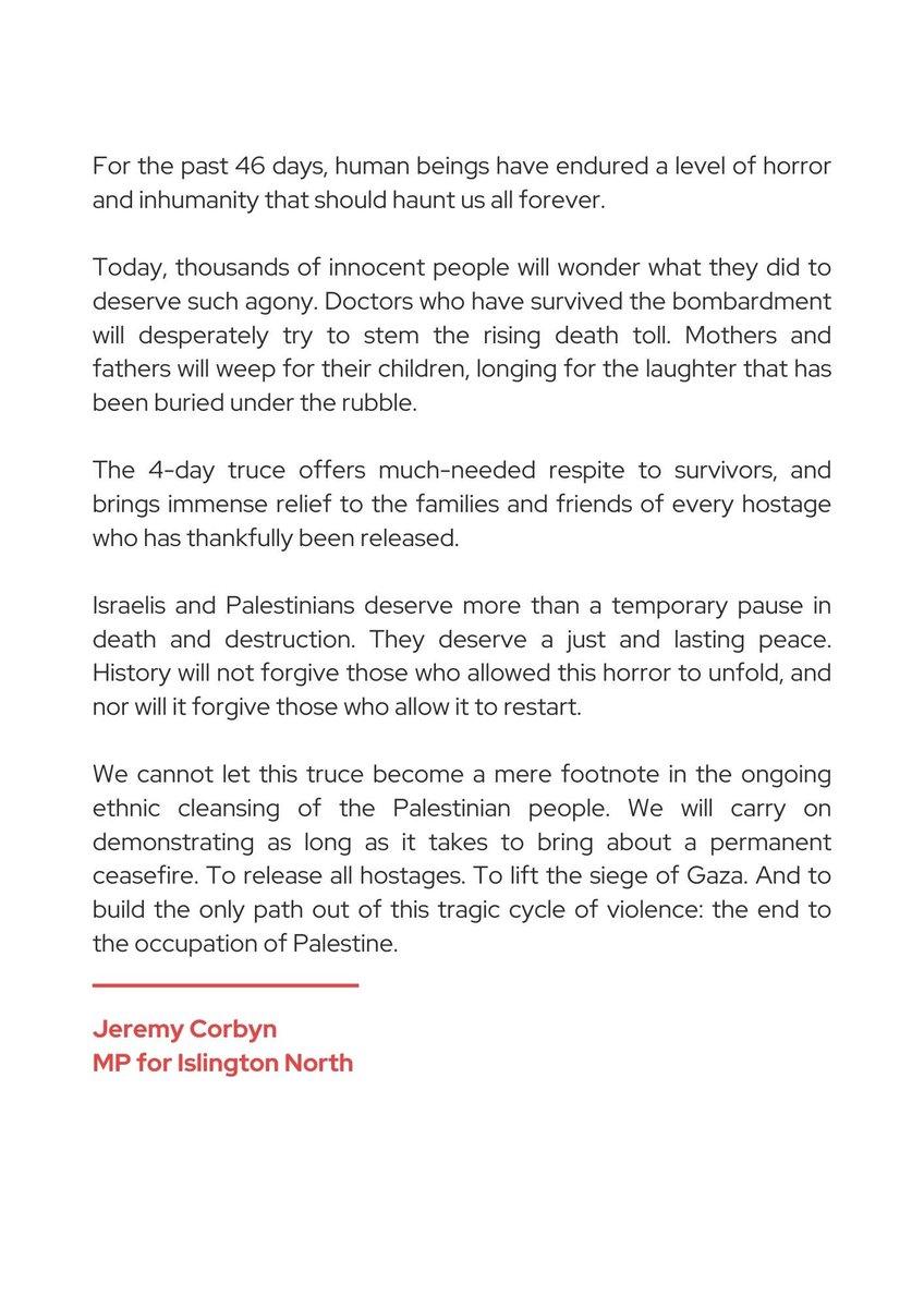 A truce is welcome, but not enough. We will carry on demonstrating for a permanent ceasefire in Gaza, and for a just and lasting peace.