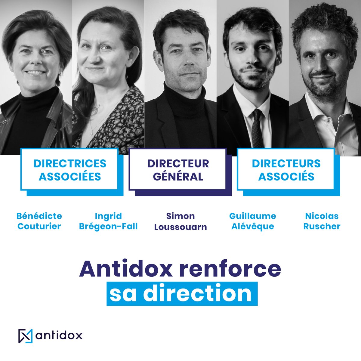 📷Antidox fait évoluer sa #gouvernance avec plusieurs #nominations ! Simon Loussouarn devient directeur général. Bénédicte Couturier, Ingrid Brégeon-Fall, Guillaume Alévêque et Nicolas Ruscher sont nommés directeurs associés.
@ComCorp_
cbnews.fr/mouvements/ima…