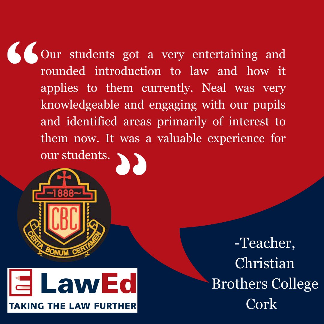 LawEd_ie's tweet photo. This is what students and teachers had to say about some of the workshops LawEd has delivered this month! 😎

A LawEd workshop is a highly engaging experience for all.

#lawed #law #lawschool #legalliteracy #laweducation #testimonials #feedback https://t.co/rO0rqIaDZ8