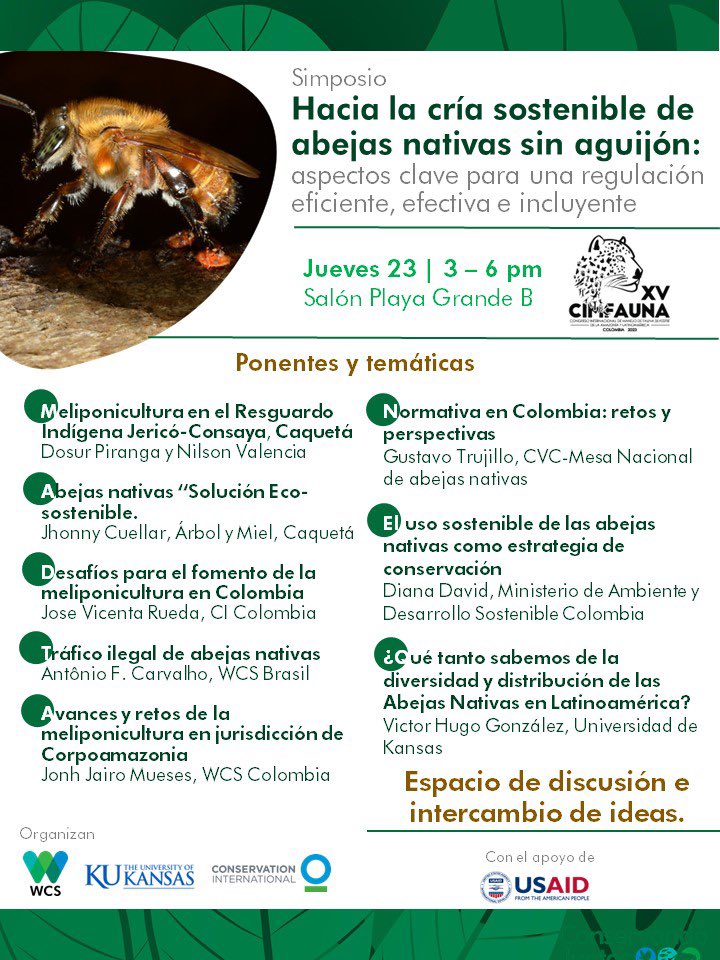 Victor H. Gonzalez Betancourt (@vhgonzab) on Twitter photo Join us for our symposium on policy, diversity, and sustainable stingless #beekeeping #Colombia #CIMFAUNA2023 <a href="/USAID_Colombia/">USAID/Colombia</a> <a href="/WCSColombia/">WCS Colombia 💚</a> <a href="/KUbiology/">KU Biology</a> <a href="/KU_EEB/">KU Ecology & Evolutionary Biology</a> Join us for our symposium on policy, diversity, and sustainable stingless #beekeeping #Colombia #CIMFAUNA2023 <a href="/USAID_Colombia/">USAID/Colombia</a> <a href="/WCSColombia/">WCS Colombia 💚</a> <a href="/KUbiology/">KU Biology</a> <a href="/KU_EEB/">KU Ecology & Evolutionary Biology</a>