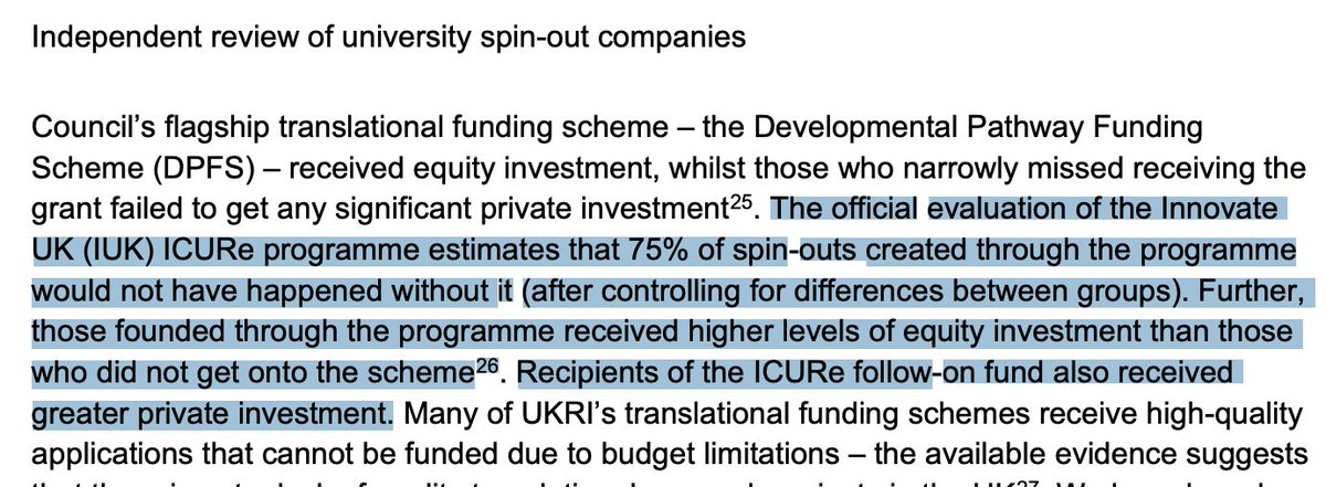 Glad that the Spinout Review note the impact of ICURe...