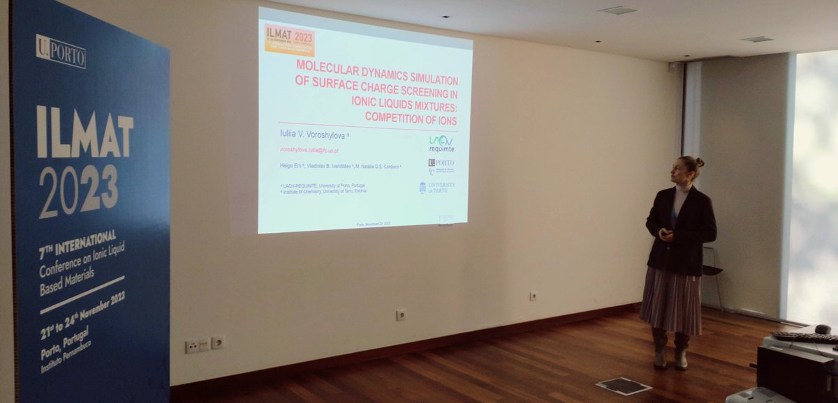 #ILMAT2023 Simulating mixtures of ionic liquids is hard but fruitful: Iuliia is presenting our join work in Porto