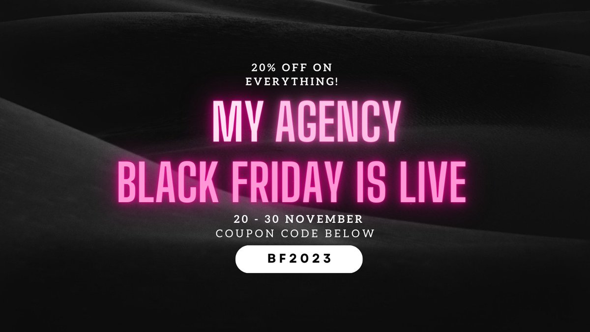 My SEO agency is running currently a Black Friday sale 🏷️🛒

SAVE 20% ON ALL OUR SERVICES

Coupon Code: BF2023

This offer ends on November 30, 2023

URL 👇

flawlessseo.com

#seo #blackfriday