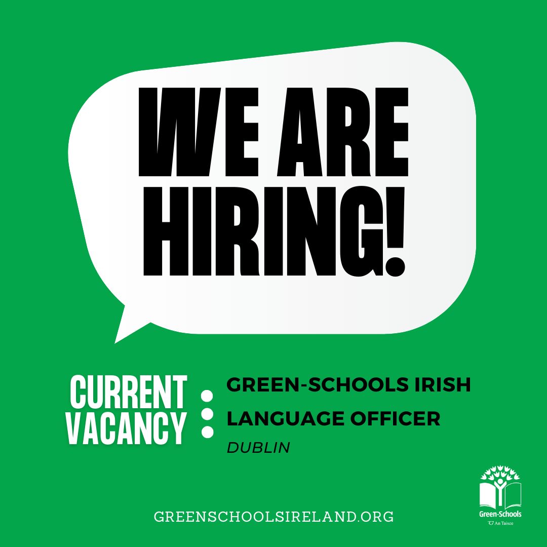 WE ARE HIRING! @AnTaisce is recruiting an Irish Language Officer for Green-Schools to ensure that the programme develops and grows its Irish language communications and resources and acts as a support to all schools. 💻: buff.ly/4011bTa #HiringNow #JobFairy