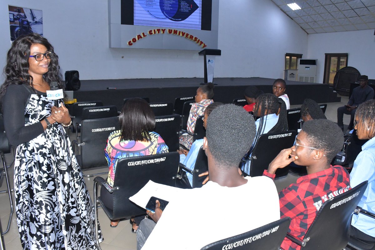 TheICIR's tweet photo. Currently Facilitating: 
Temilade Onilede  
_ 
Topic: Understanding Disinformation and Influence Operations. 

Venue: Coal City University, Enugu state. 
_
#ICIRInEnugu
#CounteringMisinformation2023 
#FightFakeNews
#ICIRCMPML #ICIRCampusTour
#ThinkBeforeYouShare
#VerifyFacts
#StopFakeNews
 #GermanEmbassy
#IsitLegit?