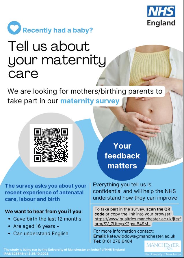 ➡️The eVOLVE Study

Please help us by taking part in a survey about your Maternity care at NNUH. This research study seeks to evaluate the National “Saving Babies Lives Care Bundle” &amp; is open to anyone who's had a baby in the last 12months who is over 16yrs &amp; understands English.