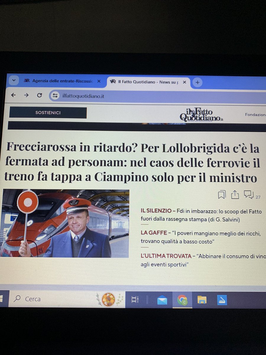 iolanda70846095's tweet photo. Siamo alla follia #noncicredo #Lollobrigida #Frecciarossa #pazzia #signorotto https://t.co/Apbo0oyjSD