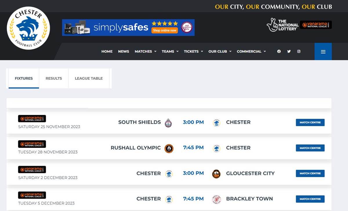🤝 We'd like to welcome on board our brand-new website sponsor, Simply Safes. Thank you for your support! 💙

💻 simplysafes.co.uk
📞 0800 026 2677
📧 info@simplysafes.co.uk

#OurClub | #UTS