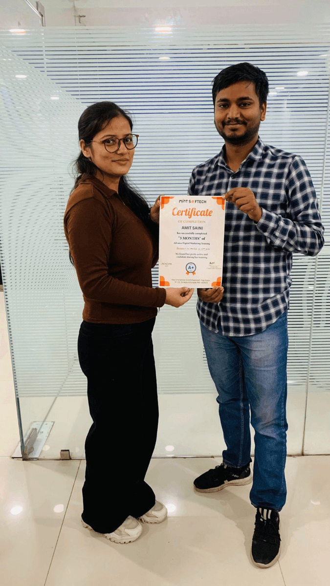 MintSoftech's tweet photo. Congratulations to Mr. Amit who's completed a digital marketing course with MintSoftech! Wish you all the best for your placement in Nettonics.
https://t.co/BuSq7dMyEy
For Queries, Call at 9988888342.
.
.
.
#placement #DigitalMarketingcourse #Mintsoftech https://t.co/ZMx5shtKrr
