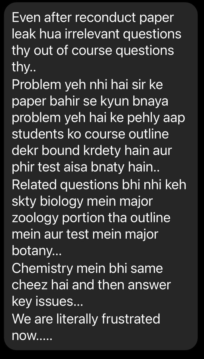 drmakhdoom2003's tweet photo. بچوں  کا کہنا ہے پیپر صرف لیک نہیں ہوا بلکہ Out of Syllabus بھی تھا اور سوال کتابوں کے متابق بھی نہیں تھے۔ اور اس بات کو ماننے کے بجائے ہمارے CM صاحب سسٹم کو صحیح قرار دے کر کوے کو صفید اور ھاتھی کو کمزور ثابت کرنے جیسے دلائل دے رہے ہیں
 #worstmcat @MaqboolBaqar https://t.co/mUy5CliUfH