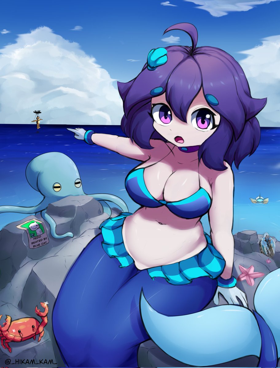 _hikam_kam_'s tweet photo. A mermaid pointing at something..... https://t.co/NS5BIrKUaq