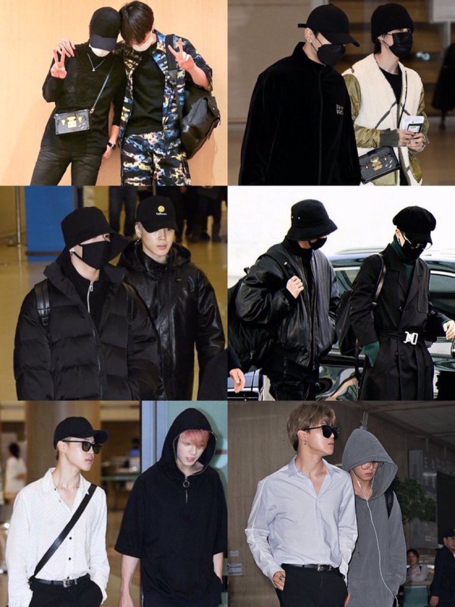 kookmindailys's tweet photo. jimin and jungkook’s airport style >> https://t.co/jYkcDcEGVO